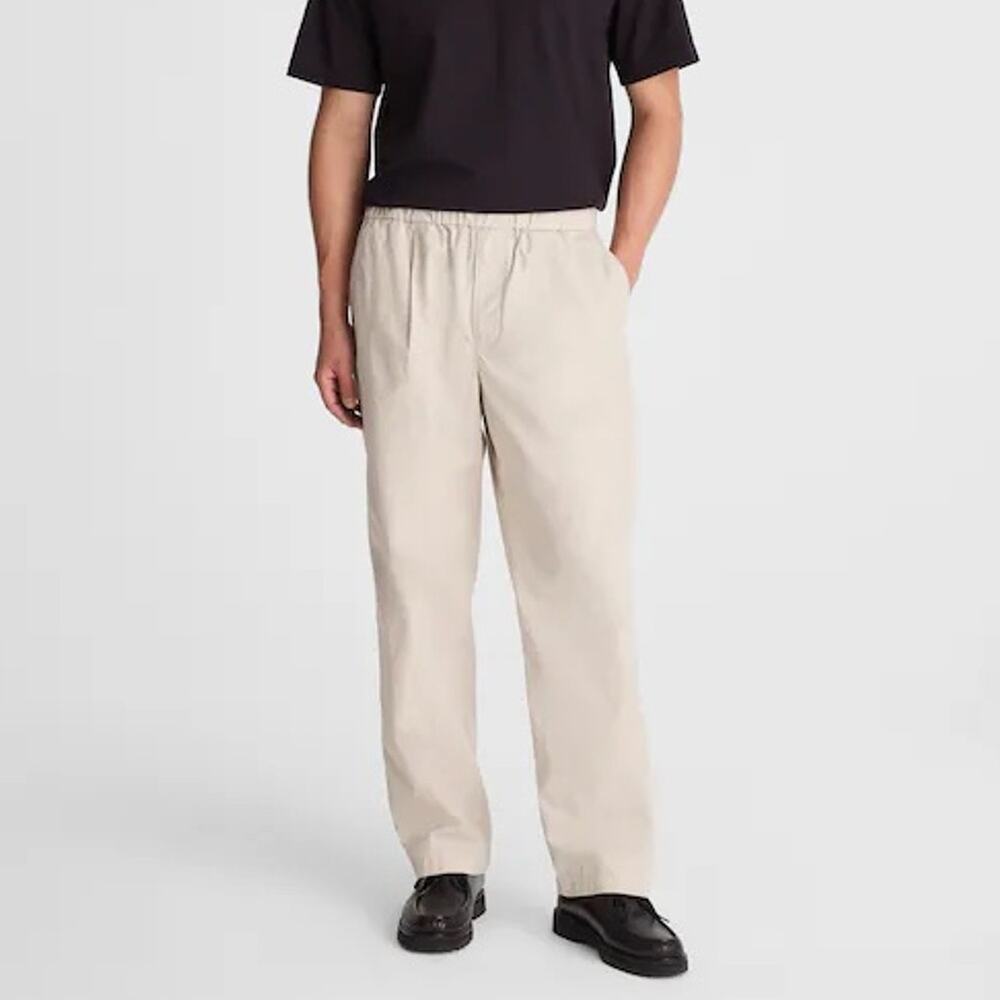 Madewell Men's Pleated Poplin Pull On Pant Form Grey Size XS NWT